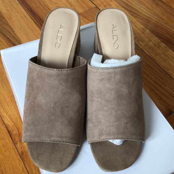 ALDO Shoes - NWT Aldo beige suede mules.